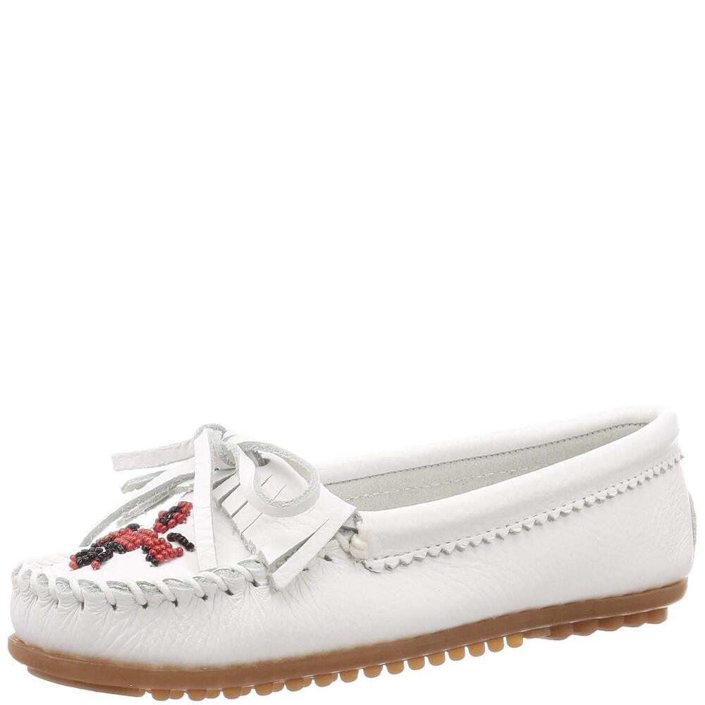 MINNETONKA WOMEN'S THUNDERBIRD II MOCCASIN,WHITE SMOOTH,8.5 M US